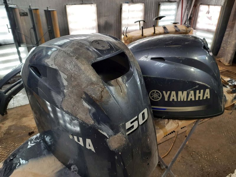 Восстановление колпаков лодочных моторов Yamaha — фото 1