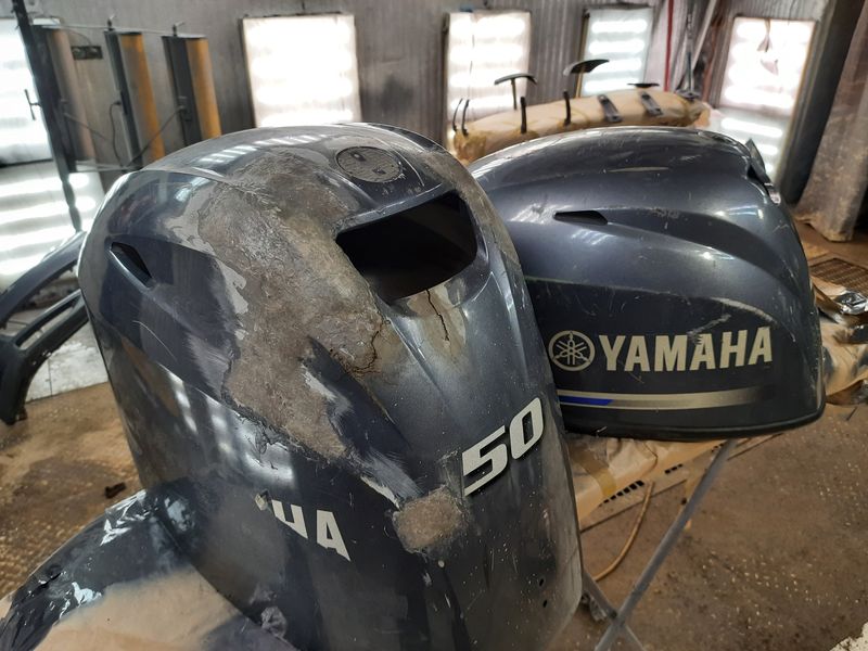 Восстановление колпаков лодочных моторов Yamaha — фото 4